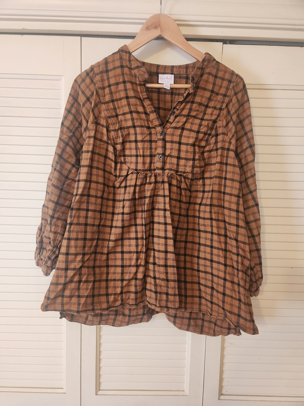 Isabel Maternity by Ingrid & Isabel Brown Plaid  flannel